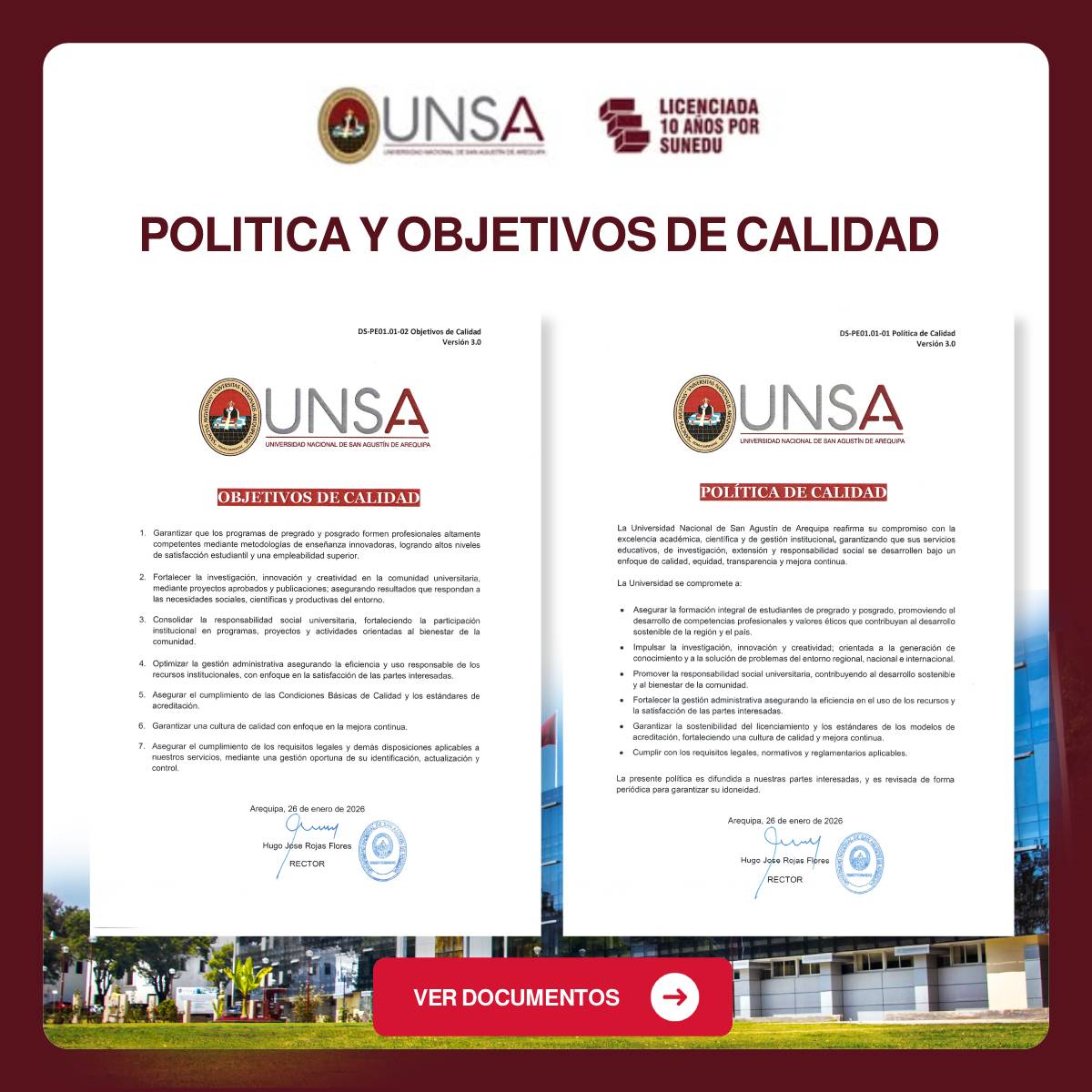 Políticas y obejtivos de caliad