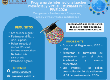 ESTUDIANTE AGUSTINO PARTICIPA DE LA 2DA. CONVOCATORIA AL PIPE – PIVE 2026