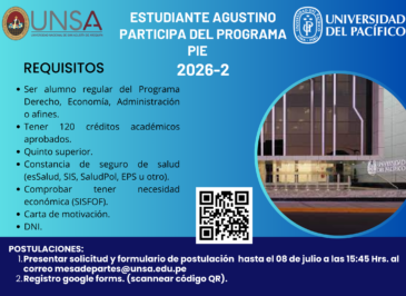 CONVOCATORIA UNIVERSIDAD DEL PACIFICO-PIE 2026-2