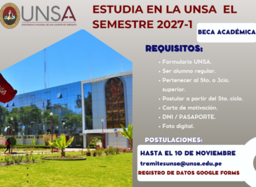 CONVOCATORIA 2027-1 (MOVILIDAD DE ENTRADA UNSA)